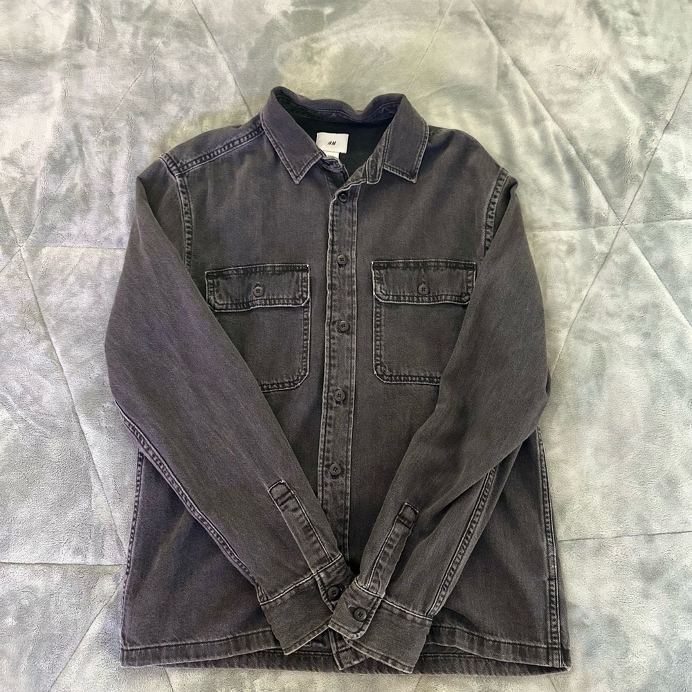 H&M Gray Wash Denim Jacket